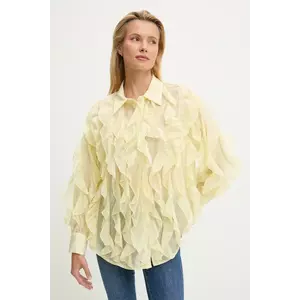 Answear Lab camasa culoarea galben, cu guler clasic, relaxed imagine