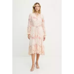 Answear Lab rochie culoarea roz, midi, evazati imagine