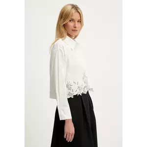 Answear Lab camasa din bumbac culoarea alb, cu guler clasic, relaxed imagine