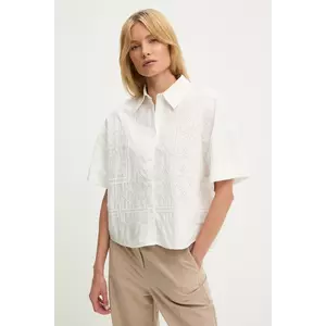 Answear Lab camasa din bumbac culoarea alb, cu guler clasic, relaxed imagine