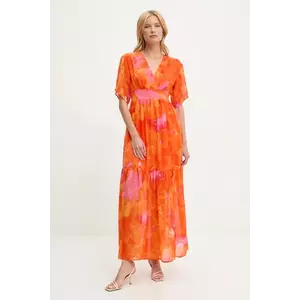 Answear Lab rochie culoarea portocaliu, midi, evazati imagine