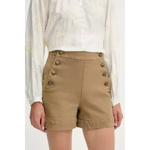 Answear Lab pantaloni scurti culoarea bej, neted, high waist imagine