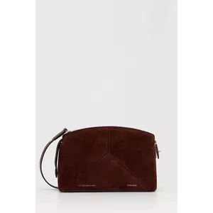 Victoria Beckham geantă de mână din piele întoarsă culoarea maro, B225AAC006556A imagine