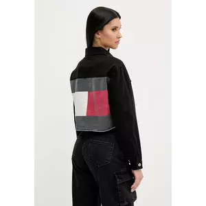 Tommy Jeans geacă jeans culoarea negru, de tranziție, oversize, DW0DW21431 imagine