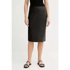 Marc O'Polo fustă de piele culoarea negru, mini, creion, 506703577011 imagine