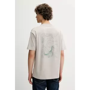 Marc O'Polo tricou din bumbac culoarea bej, cu imprimeu, 526206451158 imagine