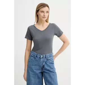 American Vintage tricou din bumbac culoarea gri, GAMI02D imagine