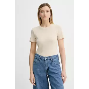 American Vintage tricou din bumbac culoarea bej, SON28G imagine