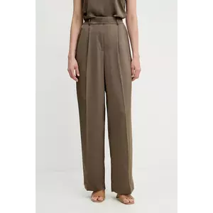 MICHAEL Michael Kors pantaloni culoarea verde, drept, high waist, MT530VRAYJ imagine
