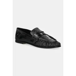 Nokwol mocasini de piele Mica culoarea negru, cu toc plat, Mica imagine