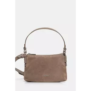 Coccinelle geantă de mână din piele întoarsă REBEKKA SUEDE culoarea maro, E5.T96.52.01.01 imagine