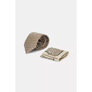 BOSS cravată și batista de buzunar 2-pack culoarea maro, 50546240 imagine