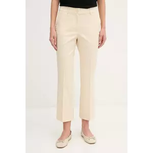 Sisley pantaloni culoarea bej, fason tigareta, medium waist, 4ENMLE02X imagine