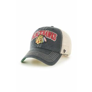 47brand șapcă NHL Chicago Blackhawks culoarea neagră, cu imprimeu H-TSCLA04LAP-VB imagine