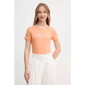 Pepe Jeans tricou NEW VIRGINIA SS N femei, culoarea portocaliu, PL505202 imagine