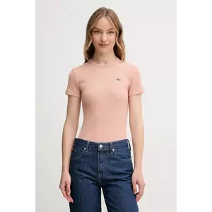 Lacoste tricou din bumbac culoarea roz imagine