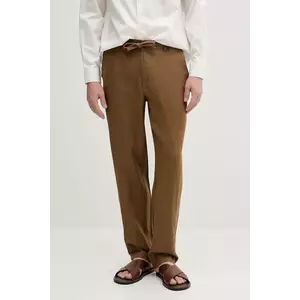 United Colors of Benetton pantaloni din in culoarea albastru marin, mulata imagine