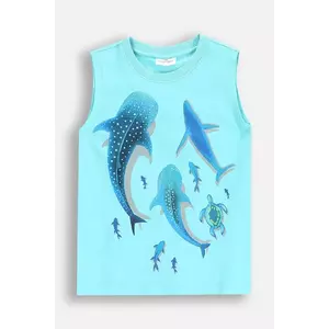 Coccodrillo tricou fără mâneci culoarea turcoaz, IN THE SUN BOY KIDS imagine