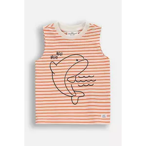 Coccodrillo tricou fără mâneci culoarea portocaliu, cu imprimeu, HOLIDAY SPLASH BOY NEWBORN imagine