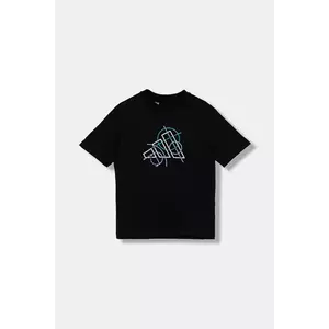 adidas tricou de bumbac pentru copii culoarea negru, cu imprimeu, JV5104 imagine