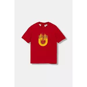 adidas Performance tricou de bumbac pentru copii SPAIN culoarea roșu, cu imprimeu, JZ9003 imagine