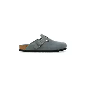 Birkenstock papuci din piele Boston culoarea gri, 1030874 imagine