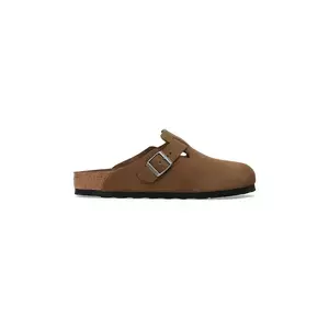 Birkenstock papuci din piele Boston culoarea maro, 1030814 imagine