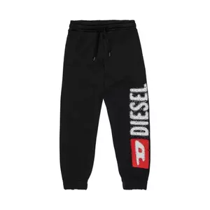 Diesel pantaloni de trening din bumbac pentru copii PANTLI TROUSERS culoarea negru, cu imprimeu, J02445 imagine
