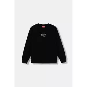 Diesel hanorac de bumbac pentru copii SVALSY SWEAT-SHIRT culoarea negru, cu imprimeu, J02417 imagine