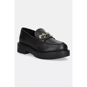 Love Moschino mocasini de piele culoarea negru, cu platforma, JA10094G1NIA0000 imagine