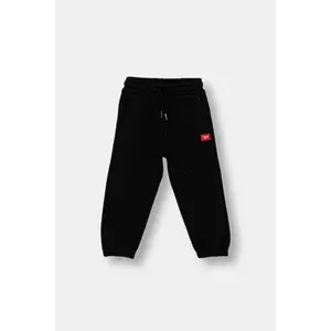 Diesel pantaloni de trening din bumbac pentru copii PXGIN TROUSERS culoarea negru, melanj, J02461 imagine