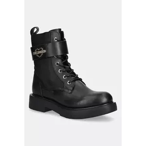 Love Moschino botine culoarea negru, cu toc plat, JA24024G1NIN100A imagine