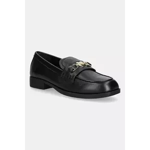 Love Moschino mocasini de piele culoarea negru, cu toc plat, JA10242G1NIA0000 imagine