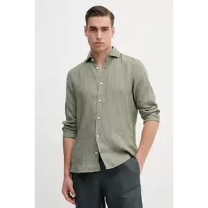 Joop! cămașă de in bărbați, culoarea turcoaz, cu guler italian, slim, 30046075 imagine