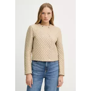 BOSS geacă de piele culoarea bej, de tranzitie, 50541919 imagine