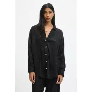 Answear.LAB camasa culoarea negru, cu guler clasic, relaxed imagine