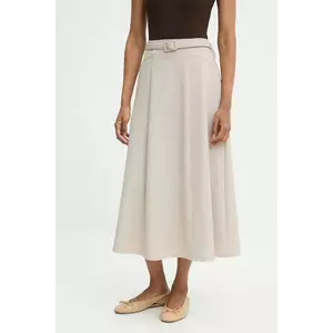 Answear.LAB fusta culoarea bej, midi, evazati imagine