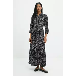 Answear.LAB rochie culoarea negru, maxi, evazati imagine