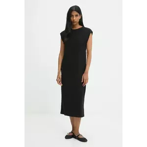 Answear.LAB rochie culoarea negru, midi, drept imagine