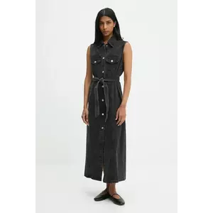 Answear.LAB rochie jeans culoarea negru, maxi, drept imagine