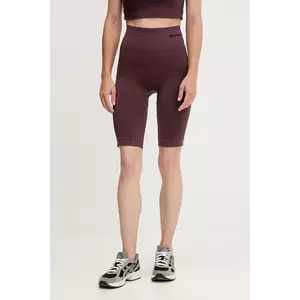 Hummel pantaloni scurți de antrenament Tif culoarea roz, uni, high waist imagine
