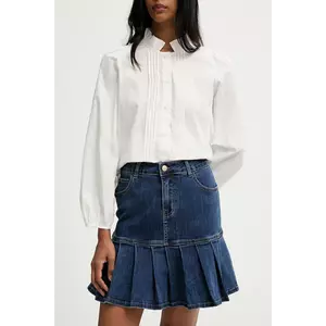 Answear.LAB fusta jeans culoarea albastru marin, mini, evazati imagine