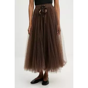 Answear.LAB fusta culoarea maro, midi, evazati imagine