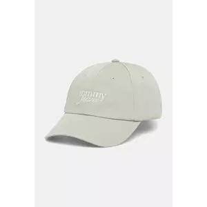 Tommy Jeans șapcă de baseball din bumbac culoarea verde, AW0AW17815 imagine