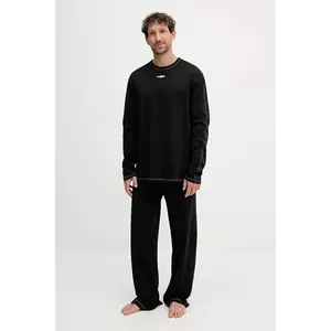 Diesel pijamale de bumbac SET-NOLAN-D-CORE culoarea negru, cu imprimeu, A19349.0PJBB imagine