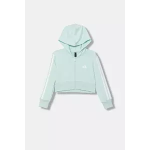 adidas bluză copii culoarea turcoaz, cu glugă, cu imprimeu, JY4984 imagine