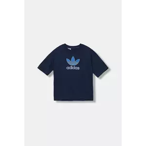 adidas Originals tricou de bumbac pentru copii culoarea bleumarin, cu imprimeu, JV8558 imagine