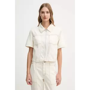 Dkny cămașă culoarea bej, cu guler clasic, relaxed, P5DAXB20 imagine