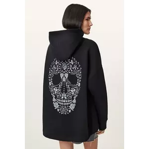 AllSaints bluză SHKULL culoarea negru, cu glugă, W144JC imagine