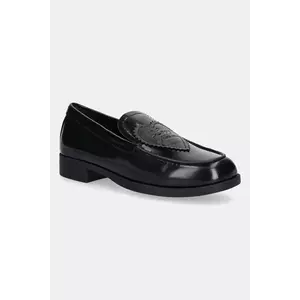 Love Moschino mocasini de piele culoarea negru, cu toc plat, JA10232G1NJD200A imagine